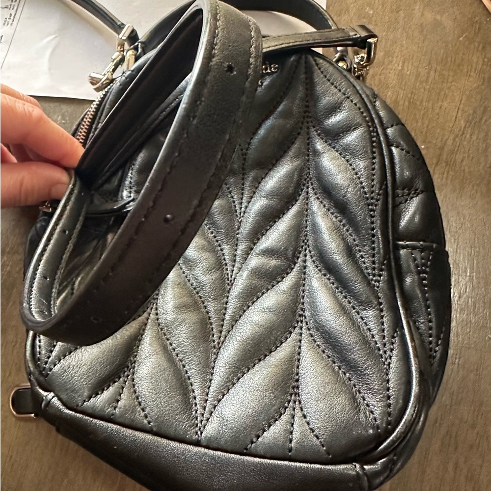 KATE SPADE BRIAR LANE QUILTED MINI CONVERTIBLE BACKPACK BLACK - Picture 5 of 7